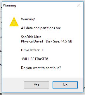 Win setup Warning message